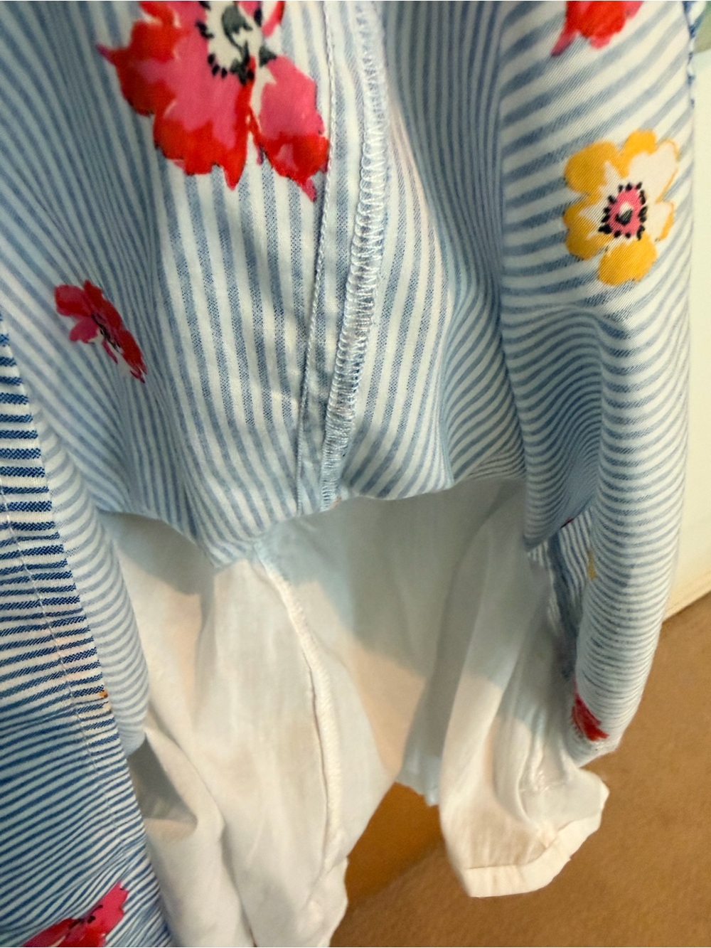 Old Navy Maternity Light Blue and White Striped Floral Sundress XXL NWT - Picture 6 of 7